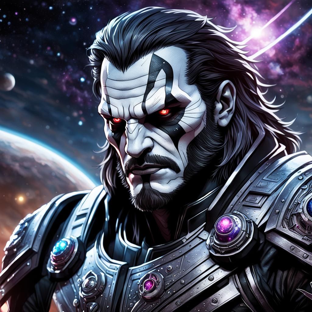 Lobo the Space Assassin in Dark Fantasy Art