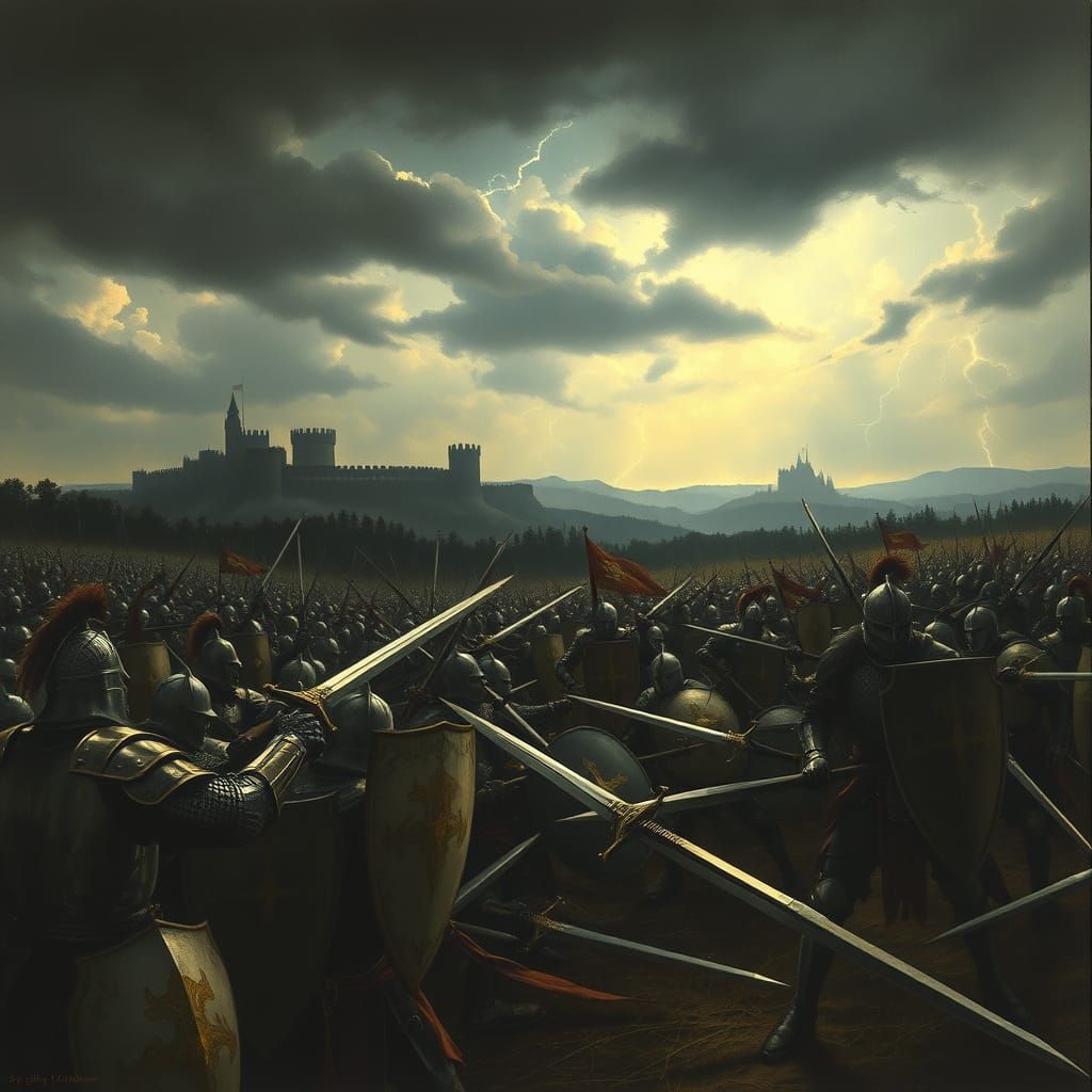 Medieval Battlefield in Stormy Skies, Year 1000