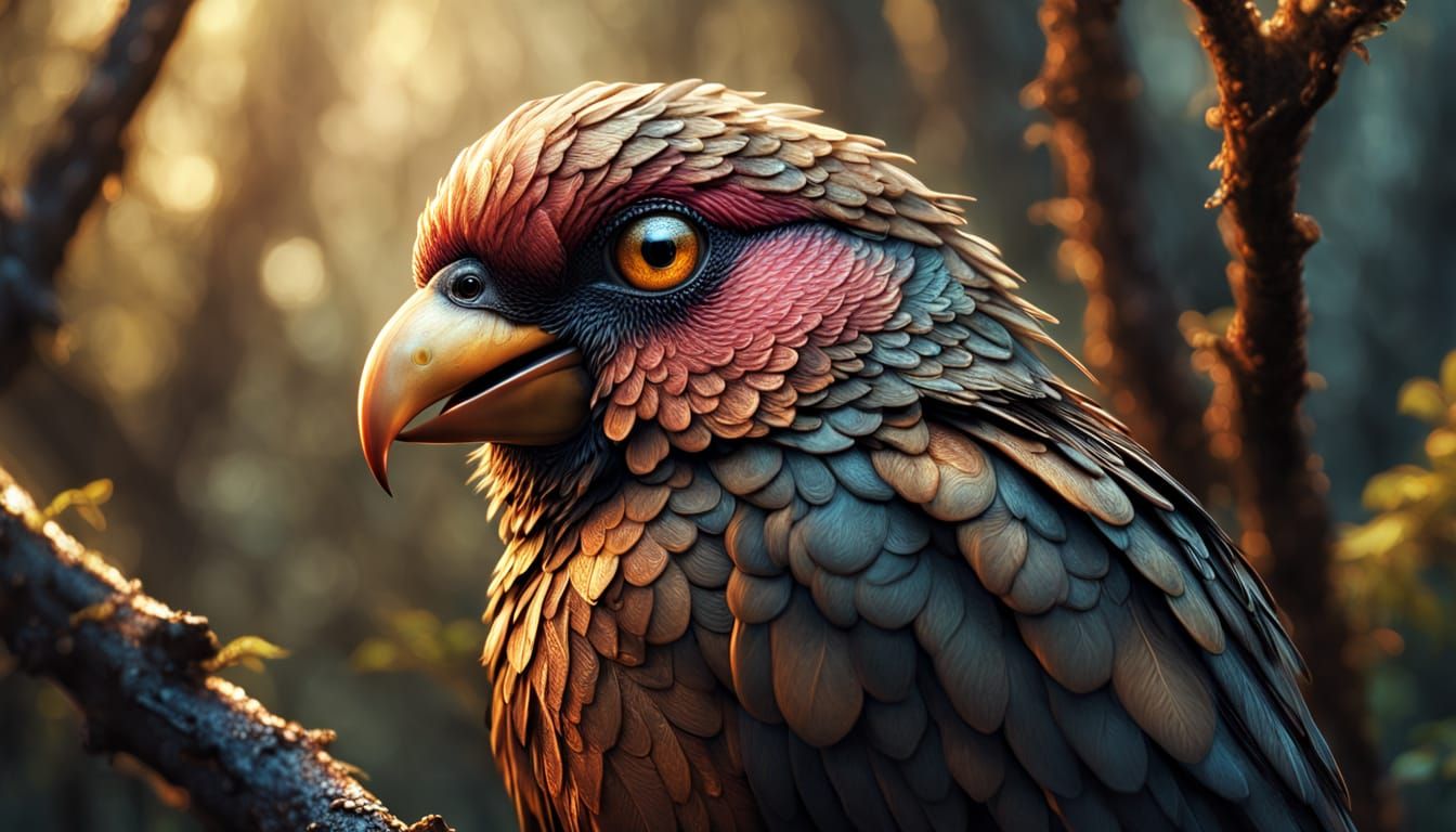Maniac Bird in Hyper-Realistic Digital Art