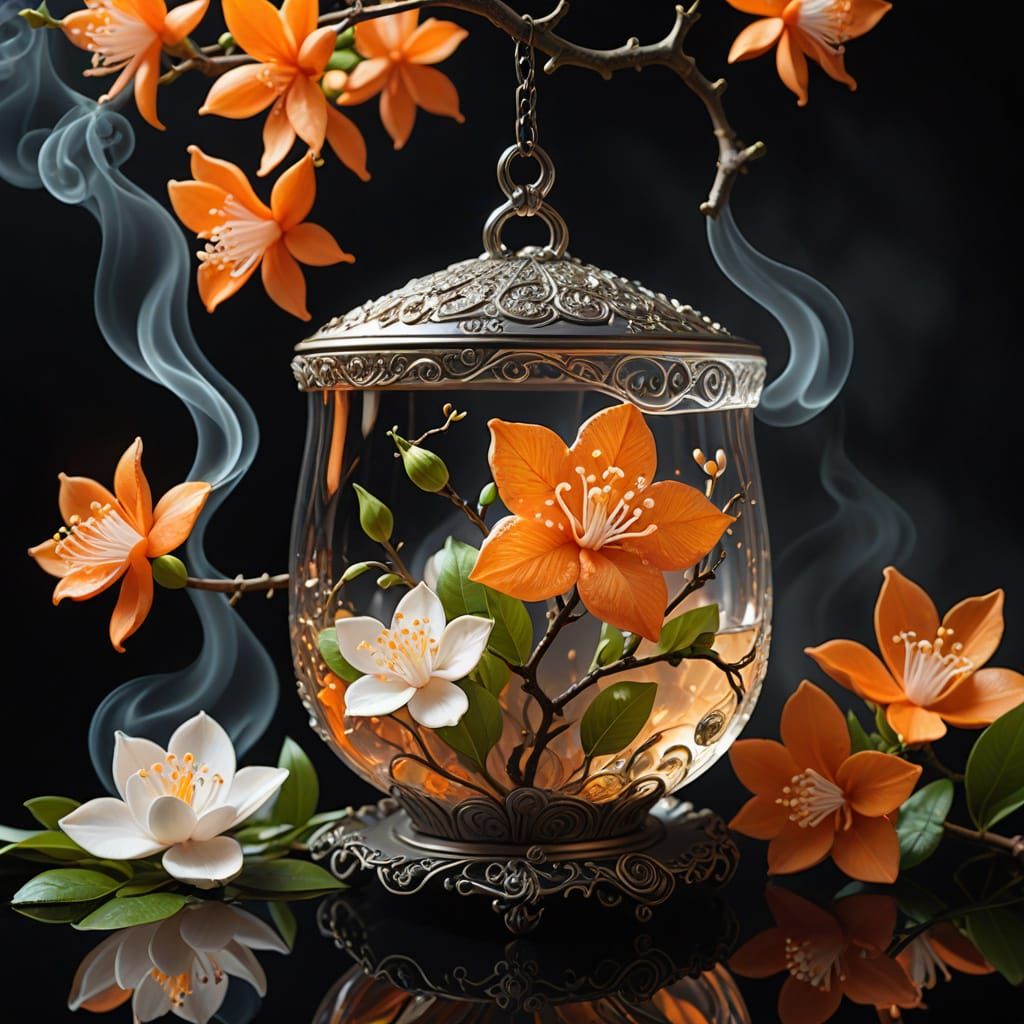 Glass Teabag Landscape Concept Art With Ethereal Lighting