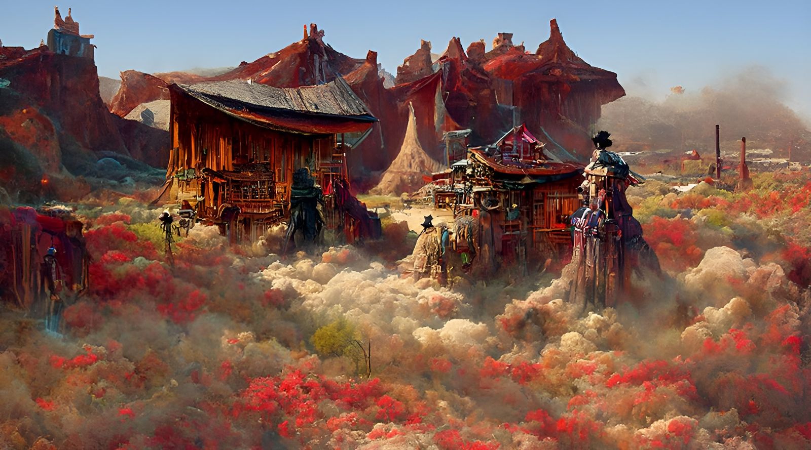 Wild West Meets Feudal Japan in Kinetic Pointillism