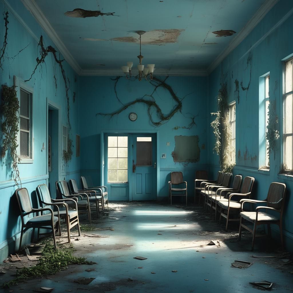 Empty Nursing Home Hallway in Digital Matte Painting