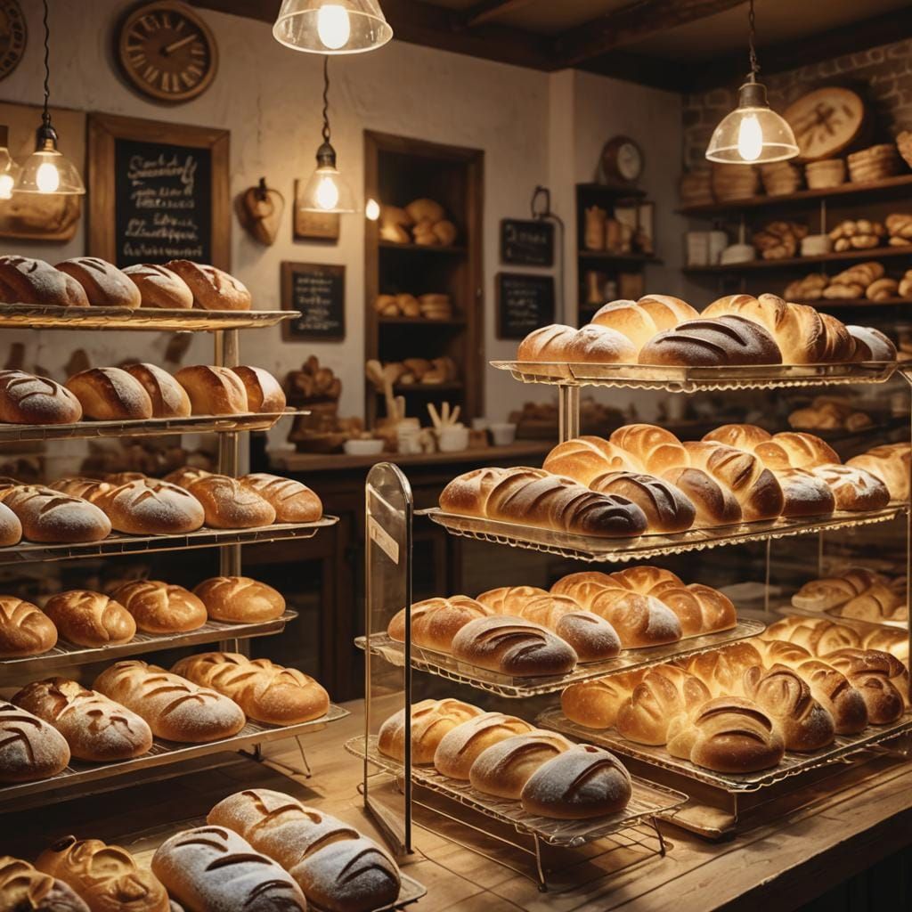 A Baker's Shop Filled with Freshly Baked Goods
