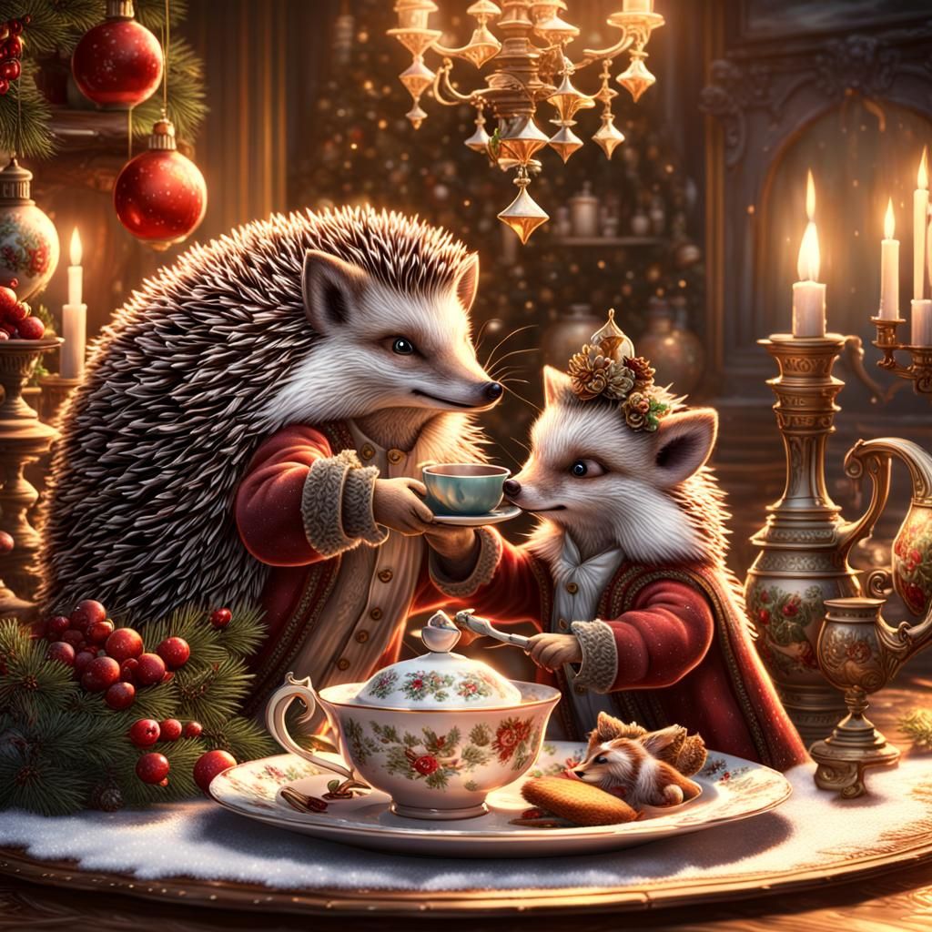 Hedgehog and Fox's Cozy Victorian Christmas Tea