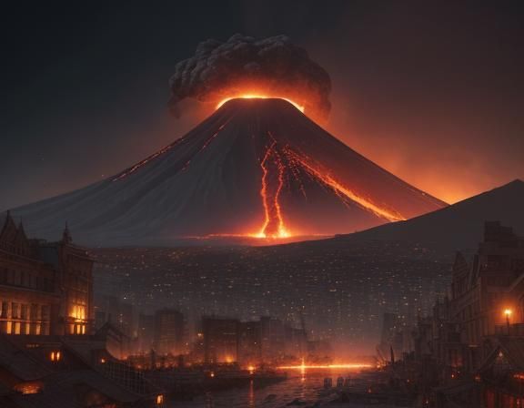 Volcano Destroys City