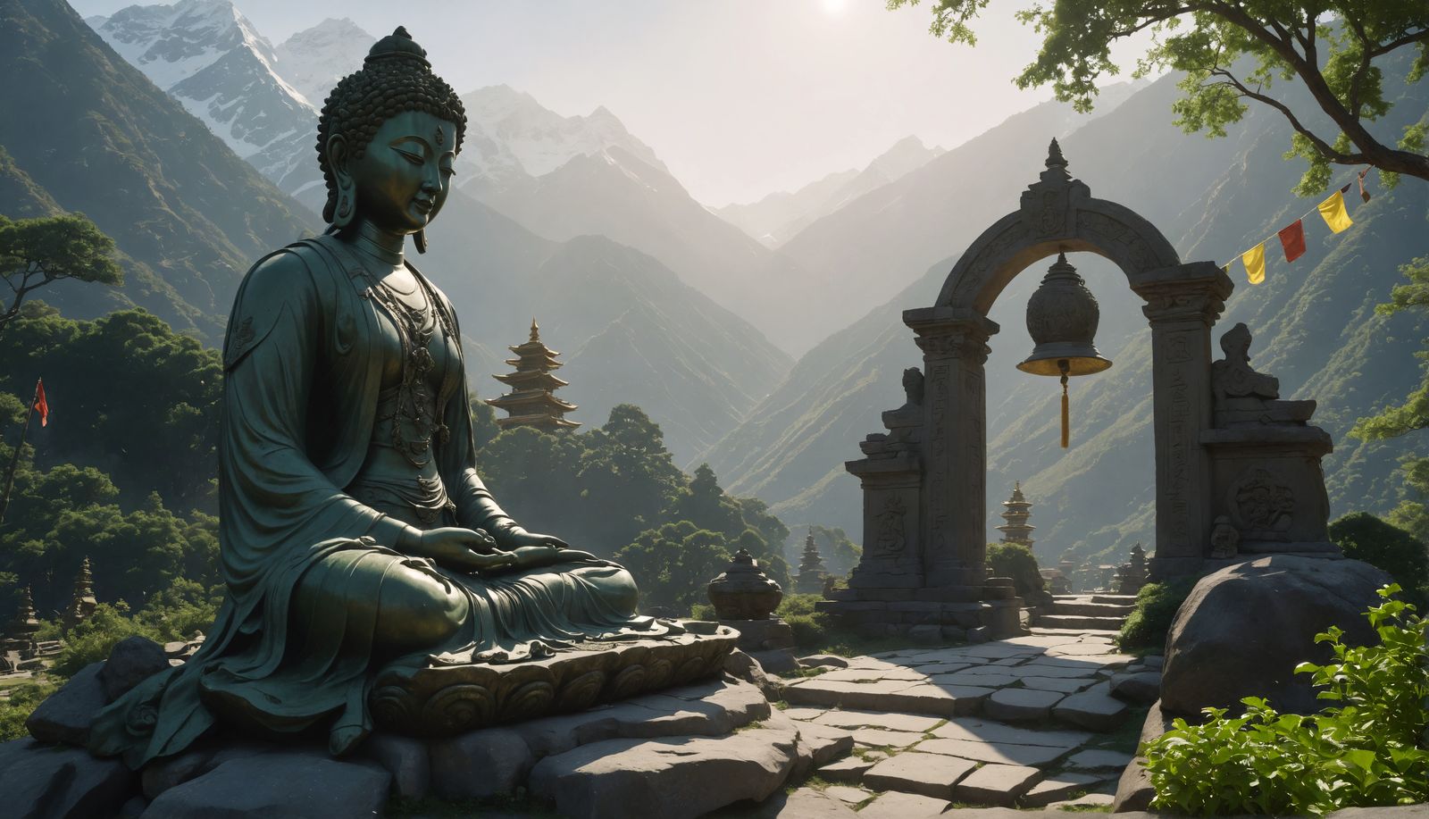 Bronze Green Tara Statue