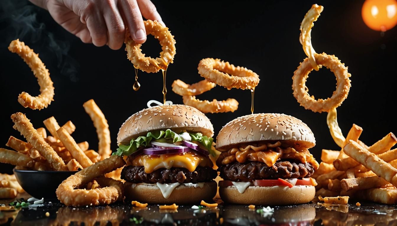 Moody Still Life of Hands Holding Snacks