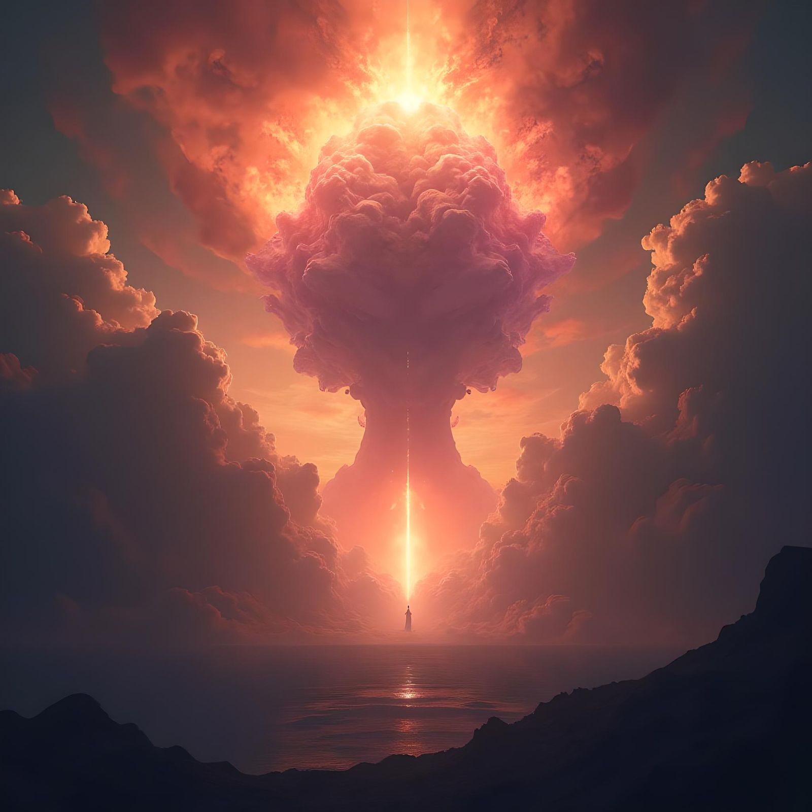 Celestial Force Rising: A Matte Painting in 8k