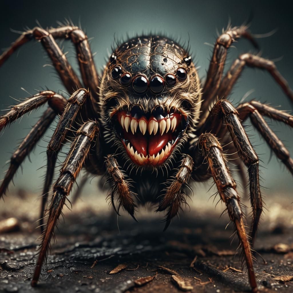 Spider Transforming into Dog in Hyper-Realistic Digital Art