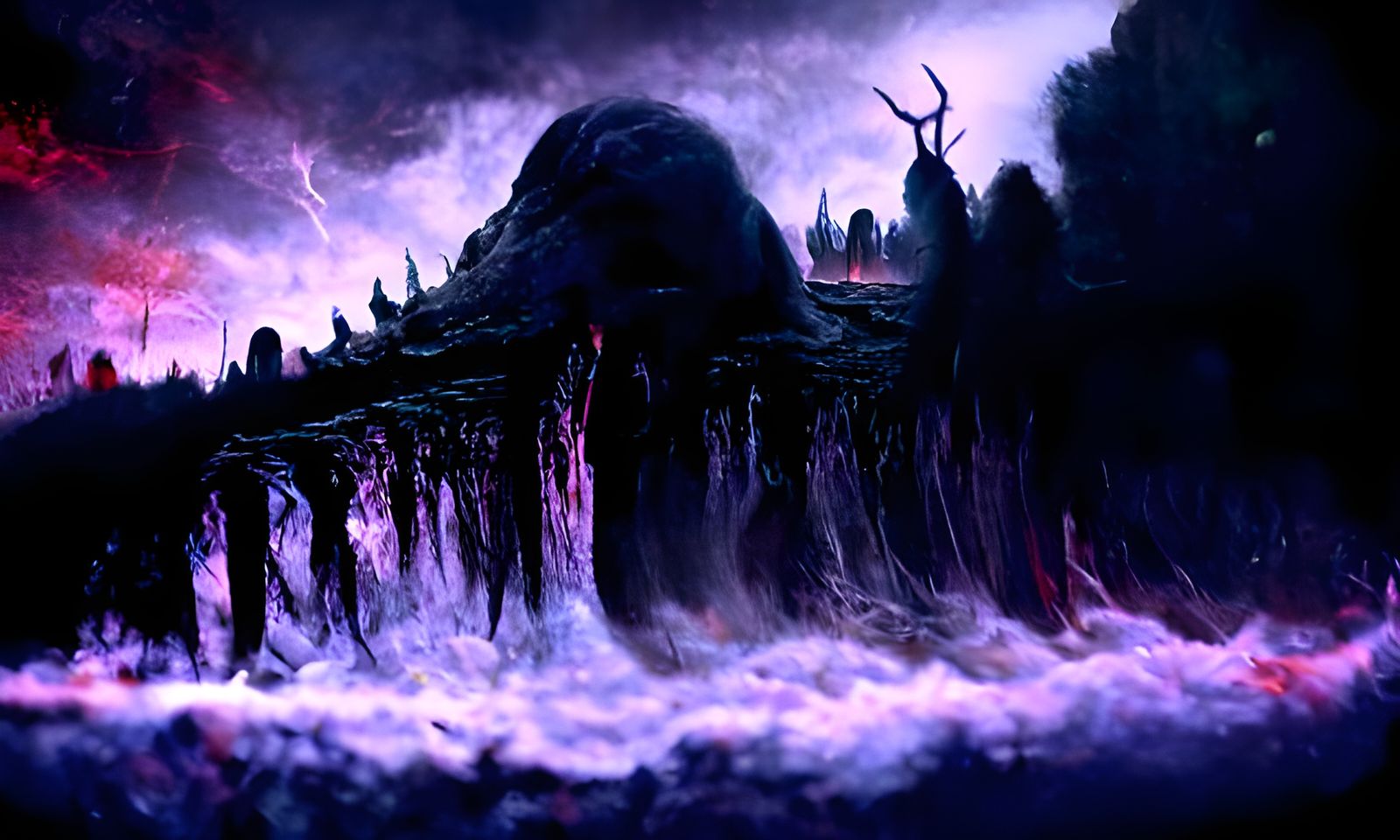 Dark Fantasy Nightmare Landscape in Gothic Art Style