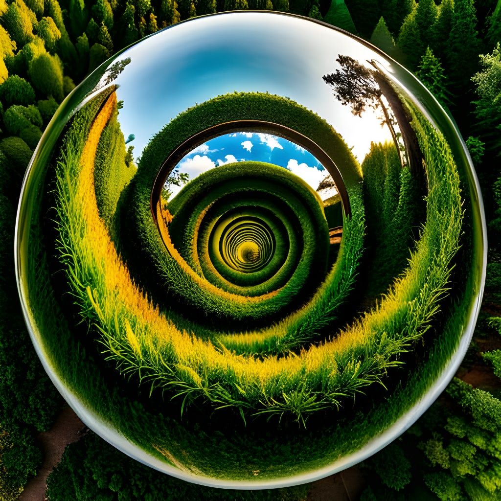 Hypnotic Maze Garden of Eden in Hyperrealism