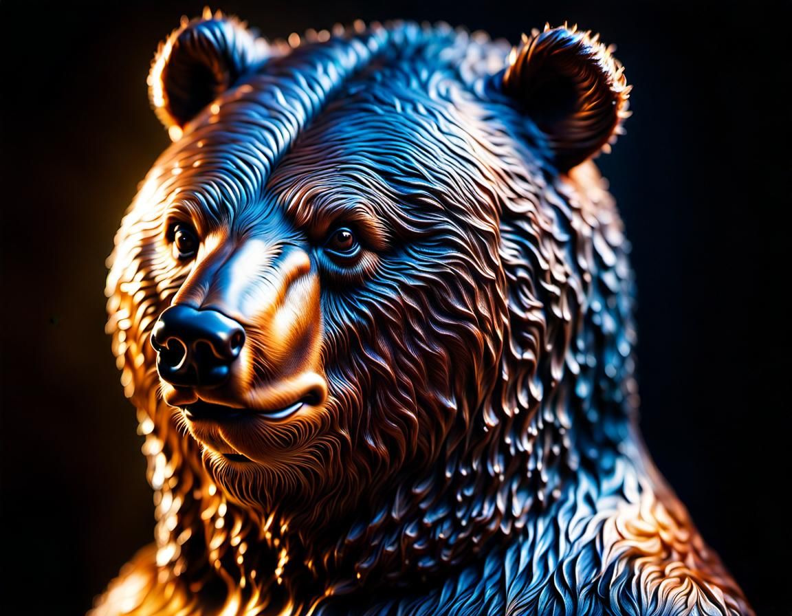 Hyperrealistic Close-Up of an Obese Bear