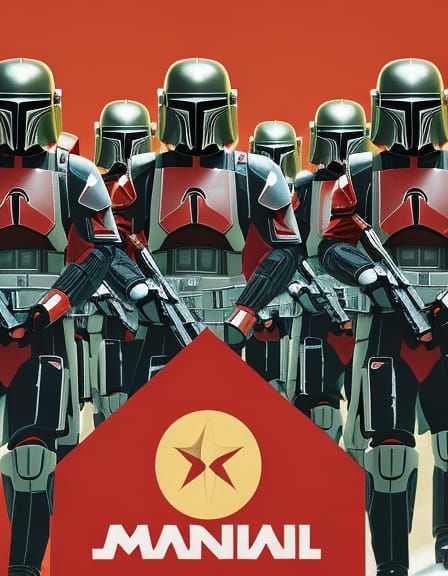Communist Mandalorian Recruitment Poster in Pop Art Style