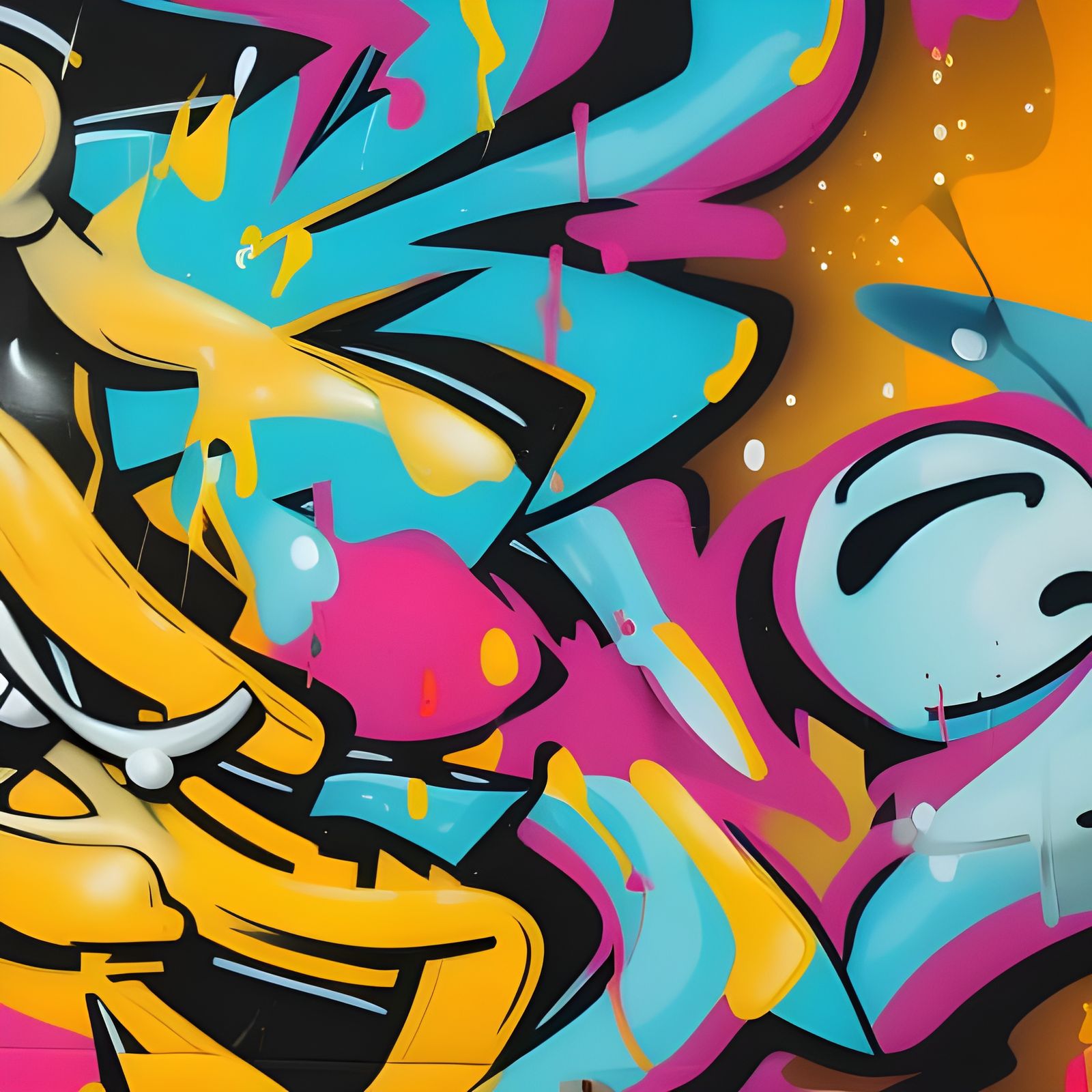 Graffiti Art Website Background in Polychromatic Style