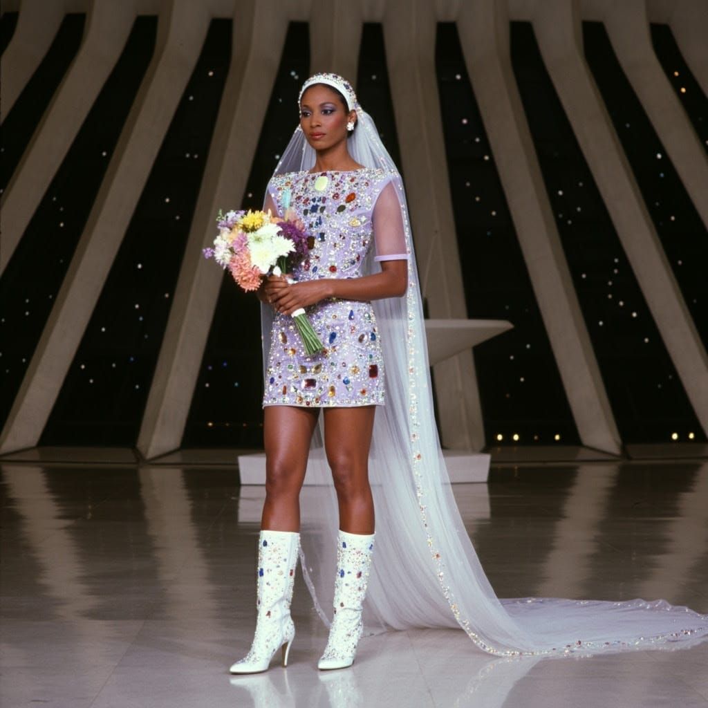 Glorious African Bride in Space Age Haute Couture