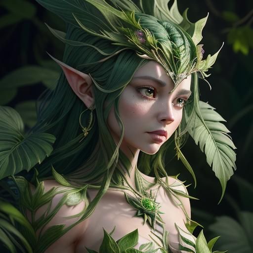 Leafy Creature: A Hyperdetailed Digital Illustration
