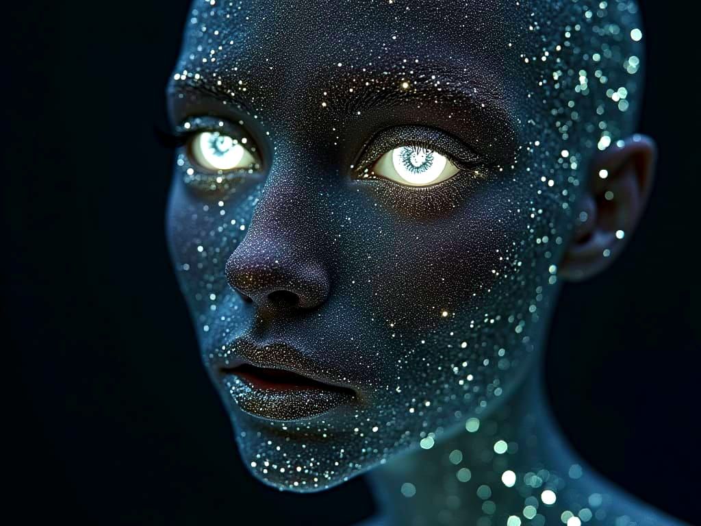 Ethereal Luminous Woman in Infinite Transition