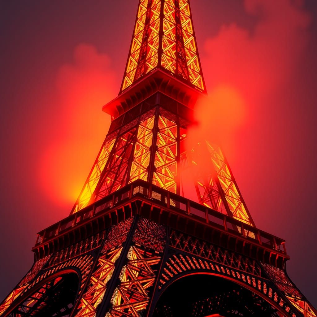 Eiffel Tower Aglow with Radiant Light in 8K