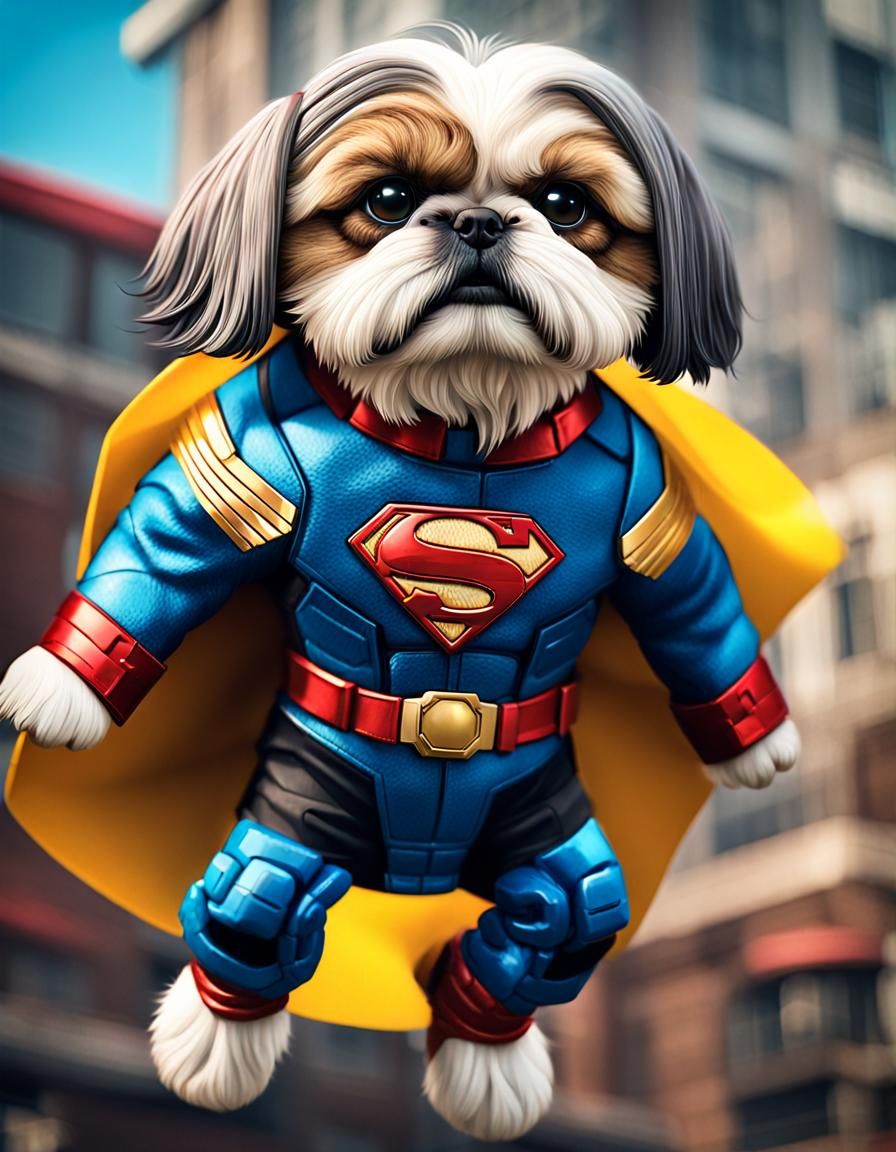 Superhero Shih Tzu to the Rescue: Hyperdetailed Art