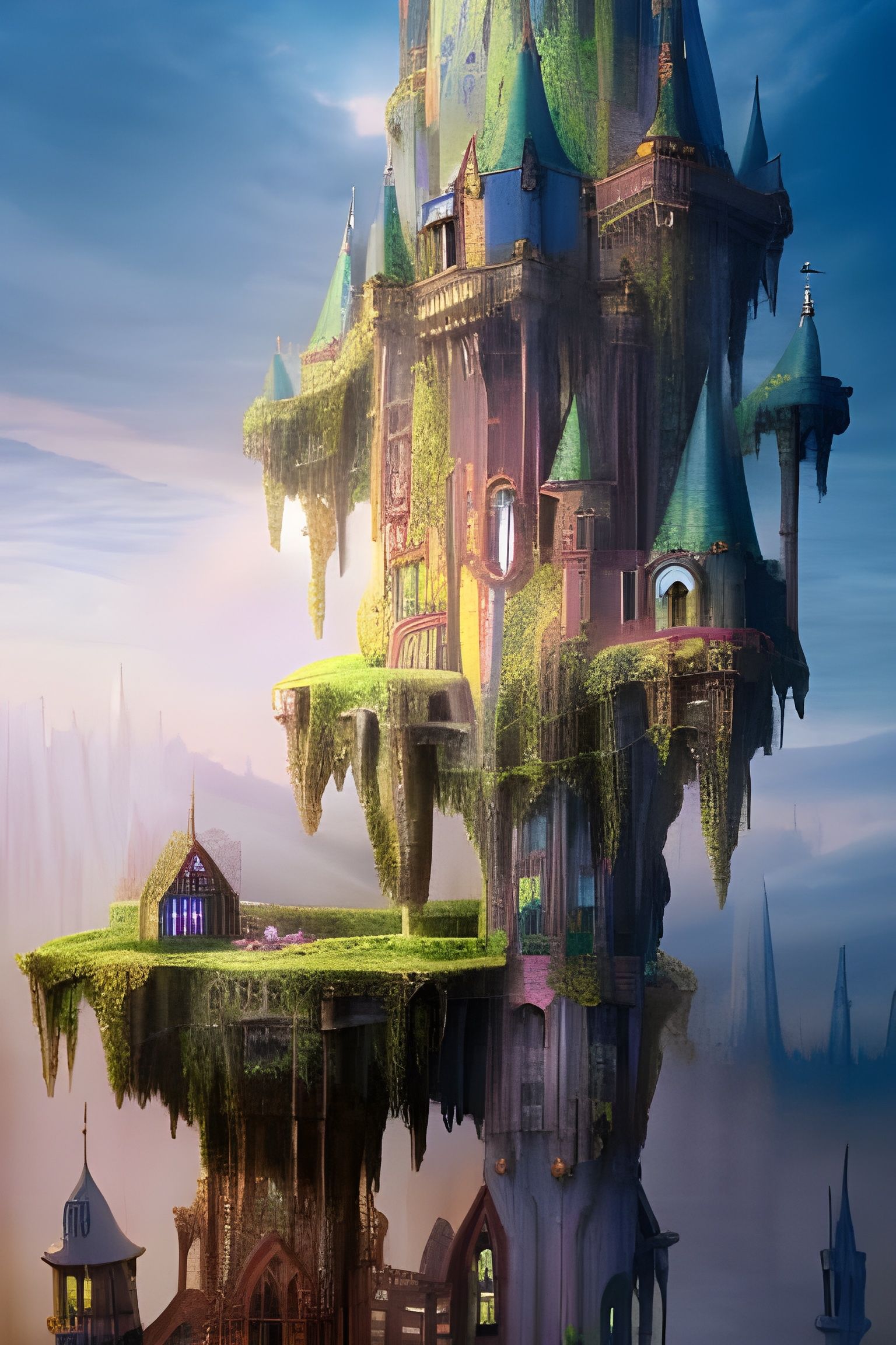 Magical Castle Landscape Inside a Jar