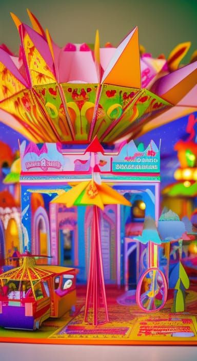 Whimsical Funfair Wonderland: 3D Pop-Up Book