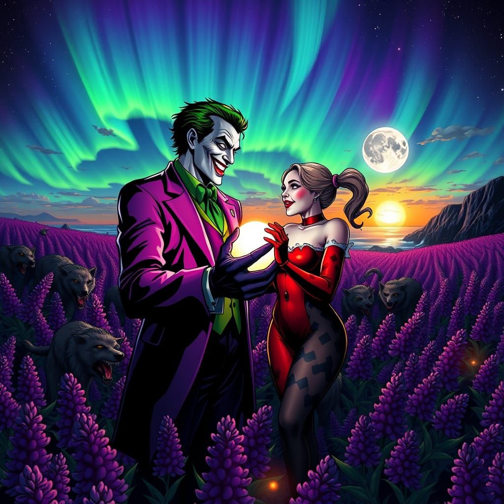 Maniacal Joker and Harley Quinn Surrounded by Werewolves in ...