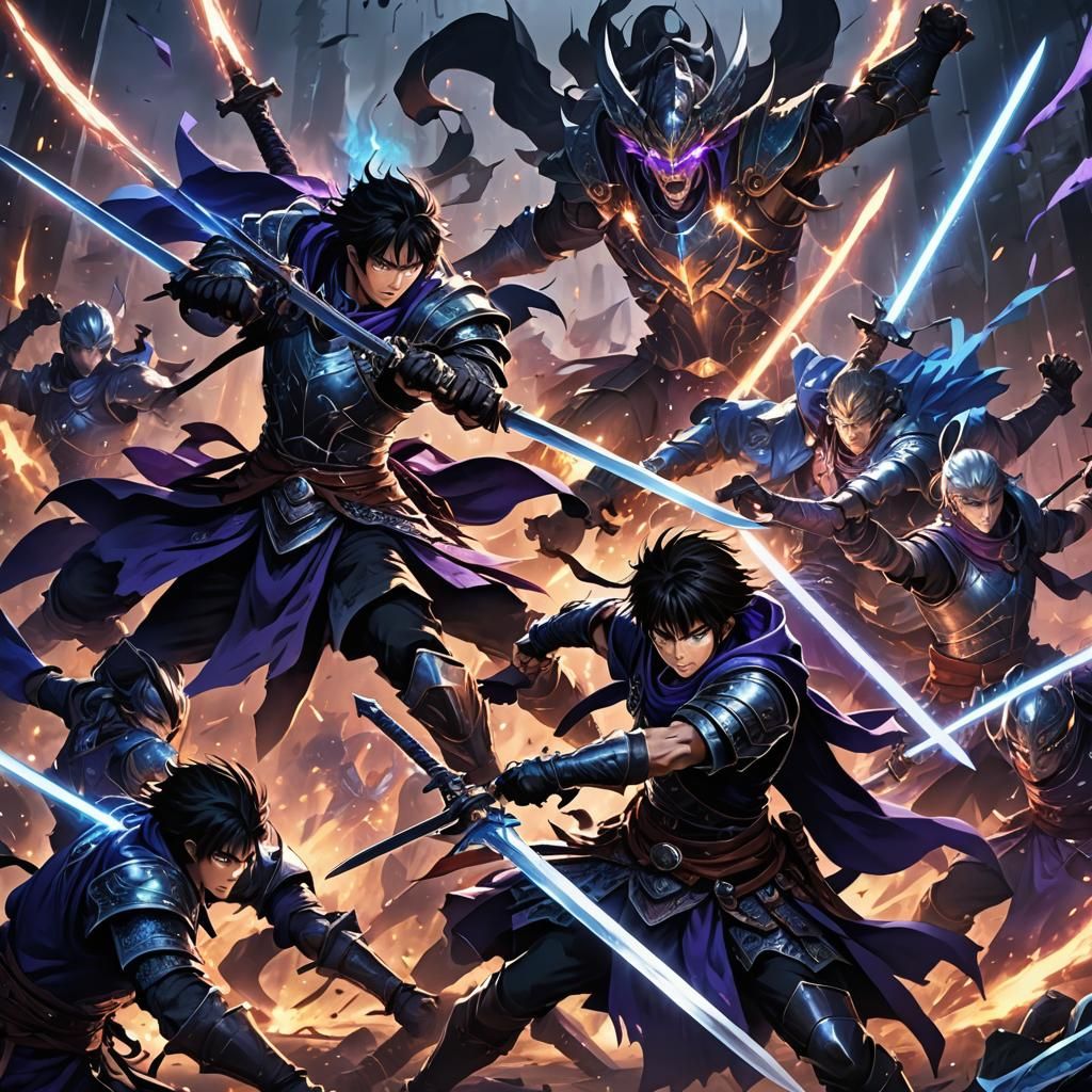 Intense Dark Fantasy Anime Combat Scene