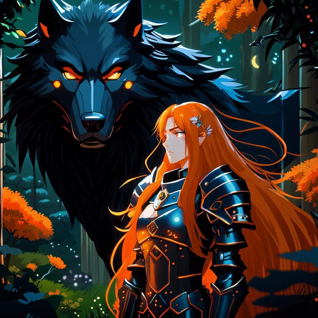 Fantasy Saint with Wolves: Studio Ghibli Anime