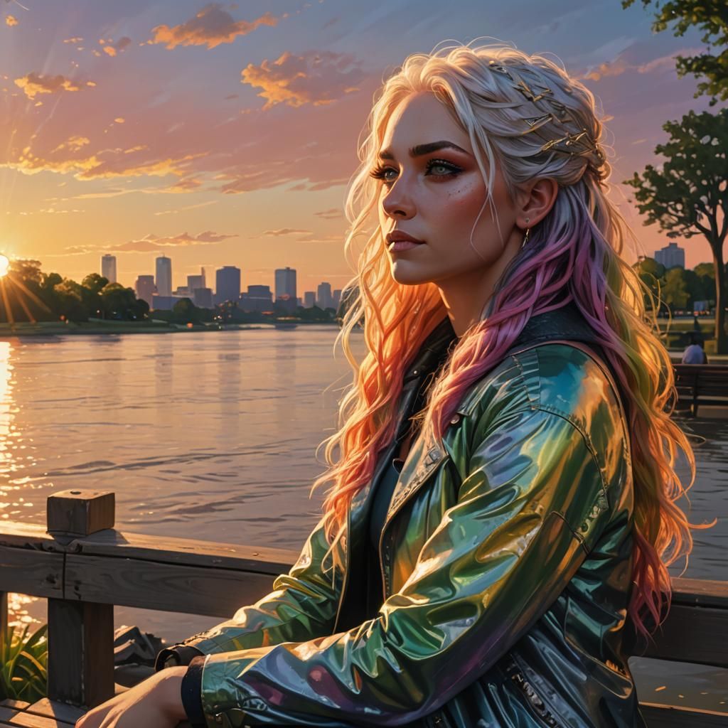 Sunset River Portrait in Unreal Engine 5 Style