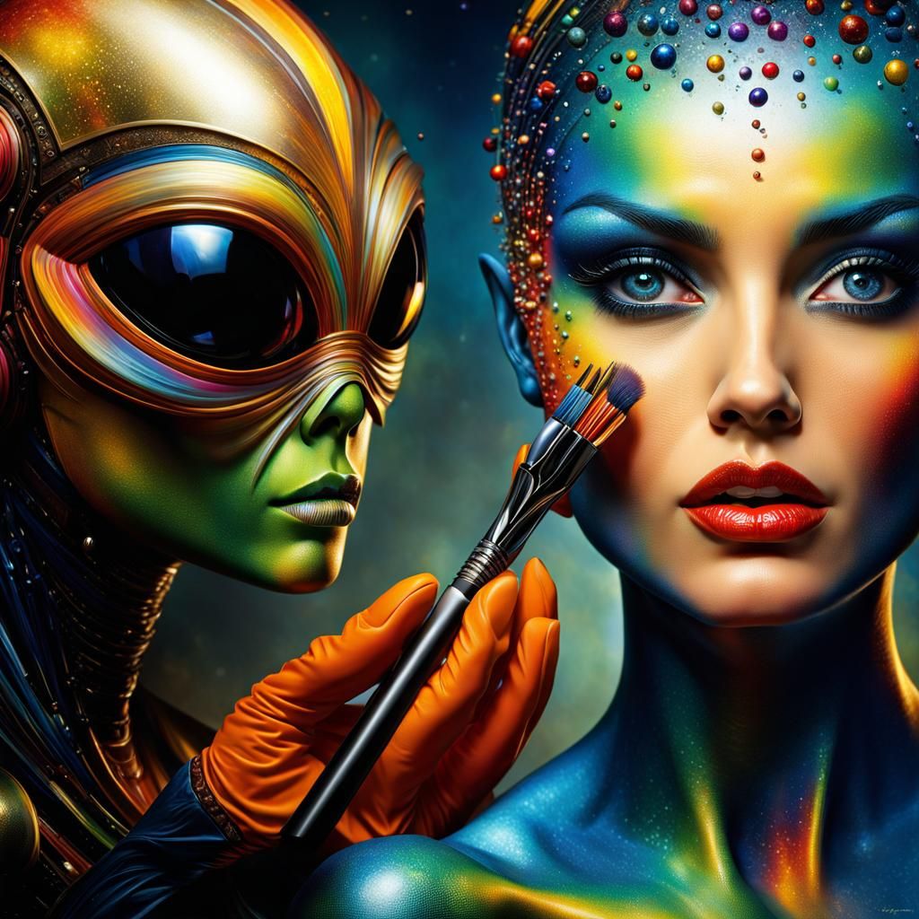 Alien Beauty in Afremov Style, Commercial Photography