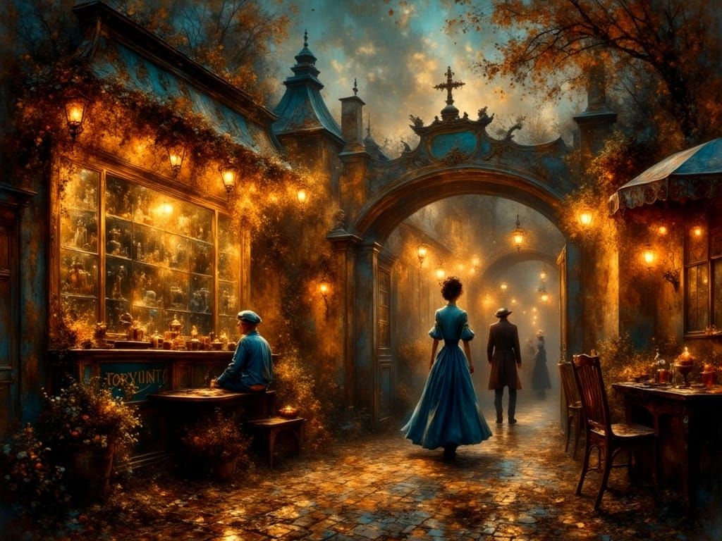 1930s Carnival Fortune Teller Wagon at Magic Hour