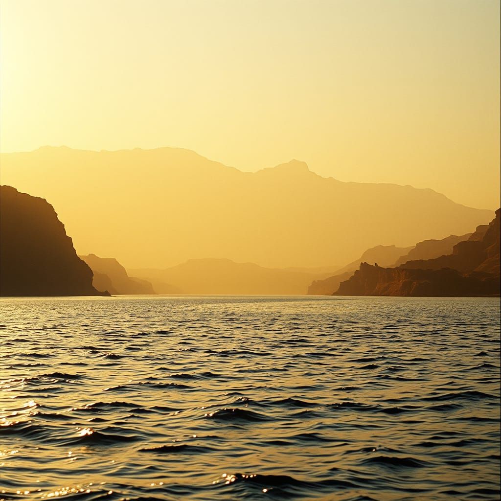 Egyptian Nile River Sunset in Cinematic Film Style