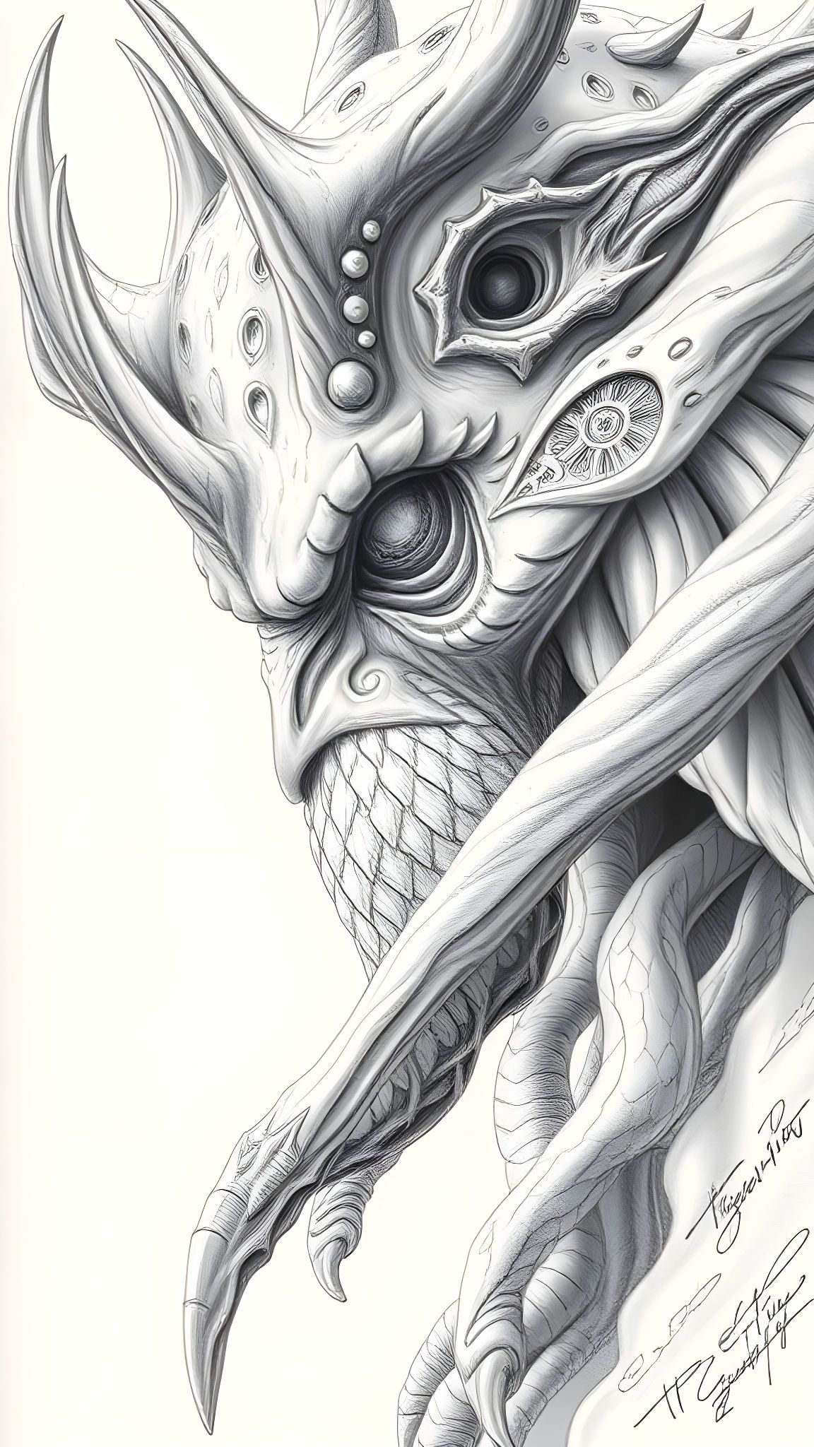 Oniric Muse Hyperdetailed Pencil Drawing