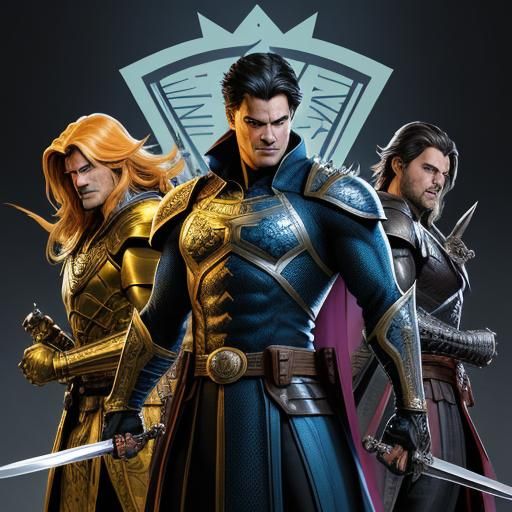 Epic RPG Characters in Comic Book Style