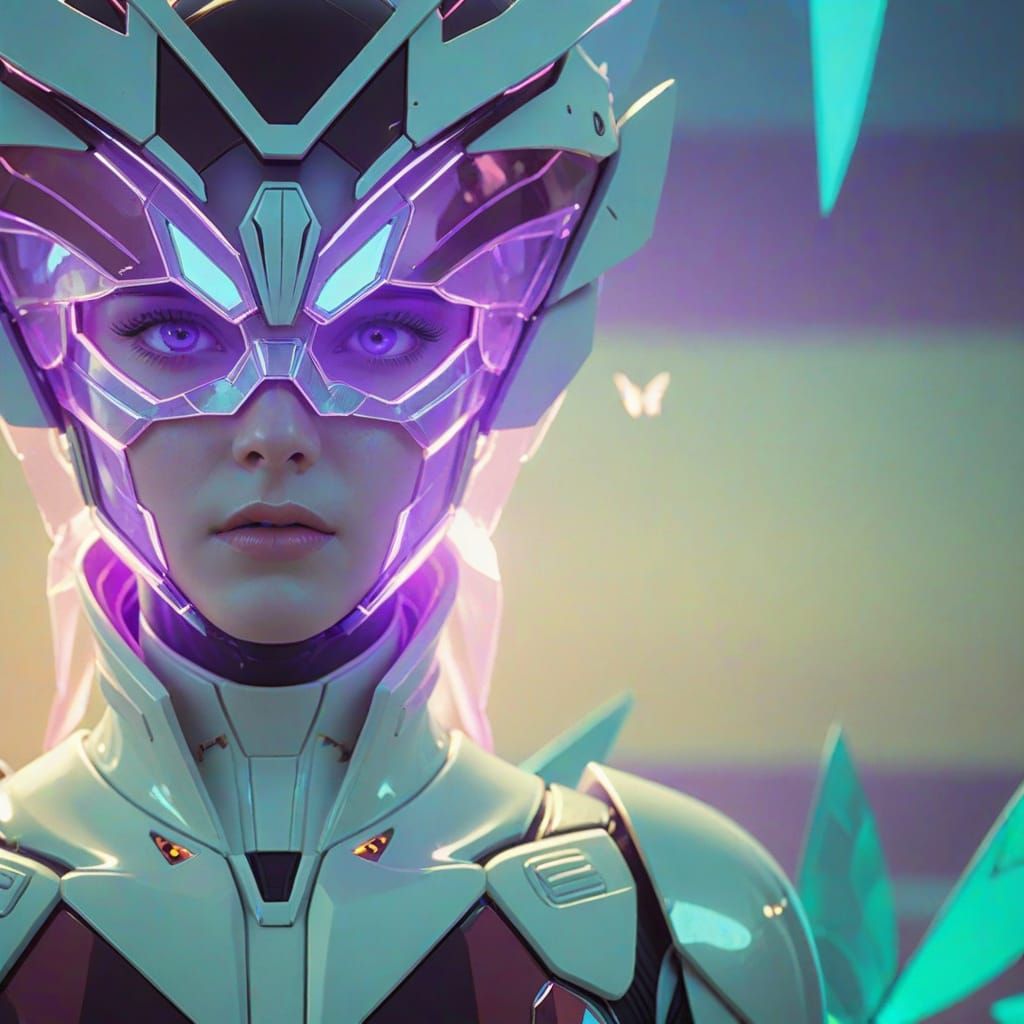 Confused Butterfly Ranger in Glitchcore Sci-Fi