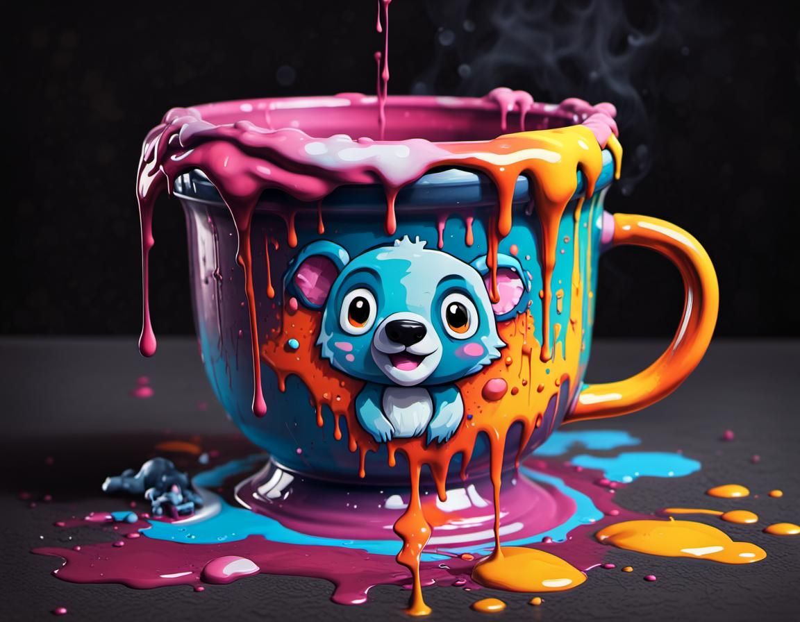 Magical Koala Cup in Graffiti Art Style
