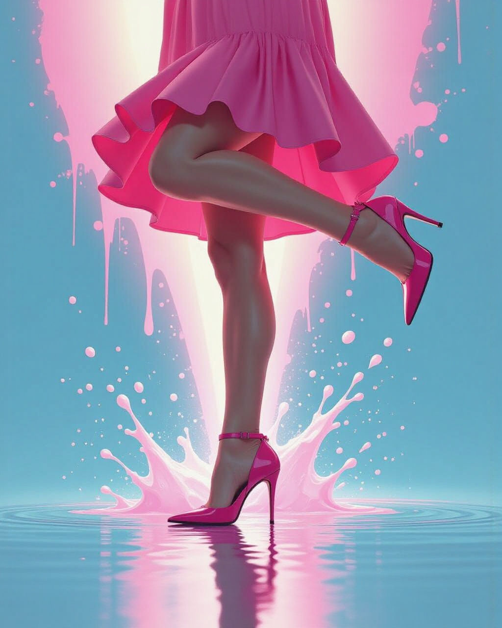 Pink High Heel in Futuristic Ash Thorp Style