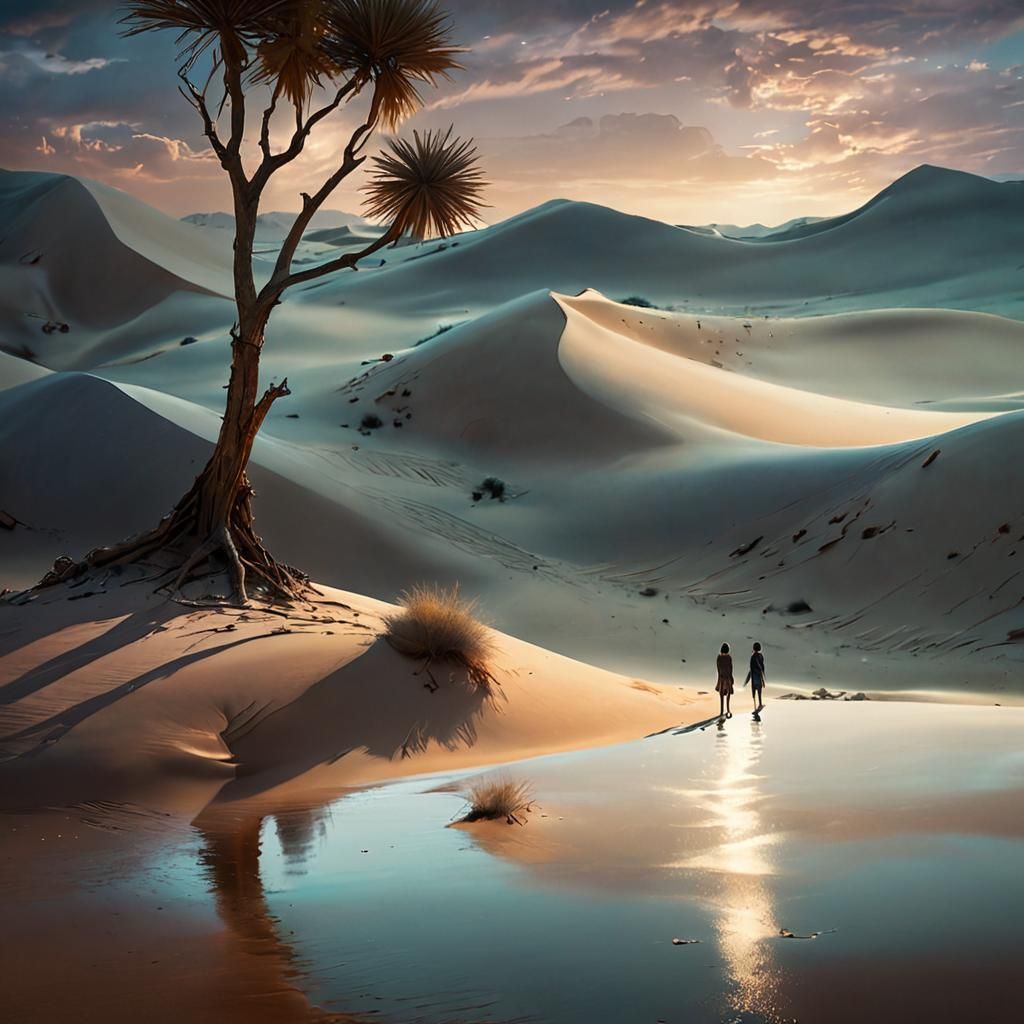 Surreal Desertscape with Hallucinatory Sky, Cinematic Matte ...