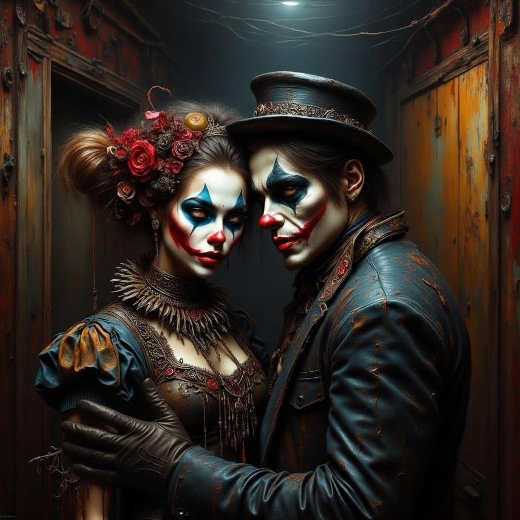 Eerie Clown and Skeleton Couple Morphing