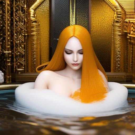 A Goddes having a bath of youth