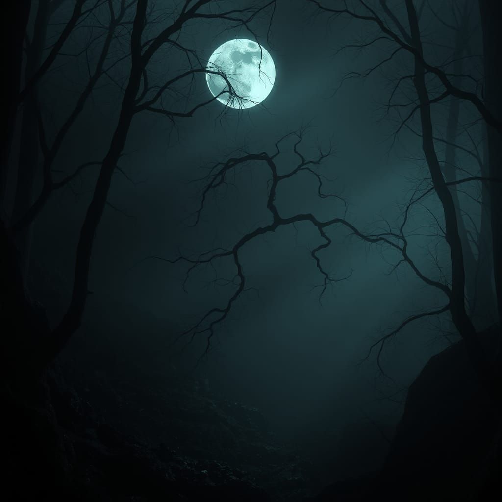 Eerie Shadows in a Mystical Forest