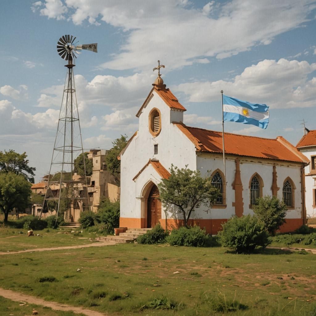 Argentinian Flag in Xul Solar Style