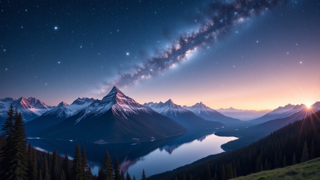 Infinite Diamond Stars Touch Blue Velvet Evening Sky