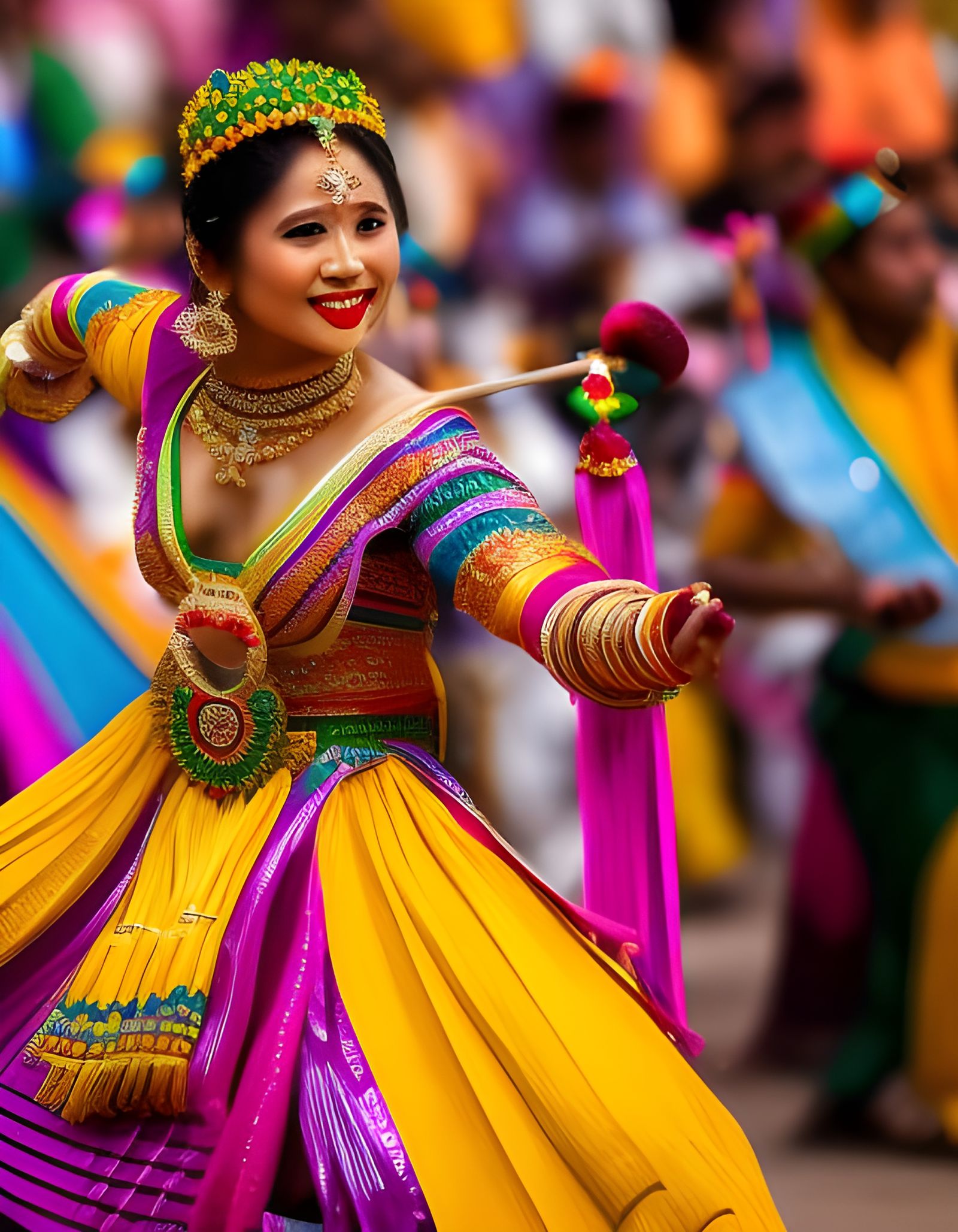 Colorful Condong Dancer in Sharp Focus