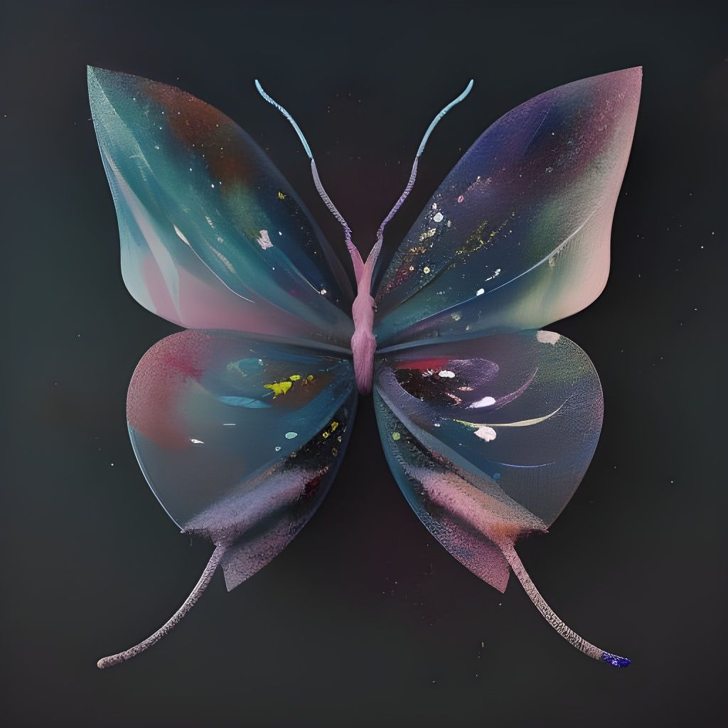 Ethereal Butterfly in Splattered Watercolor Style