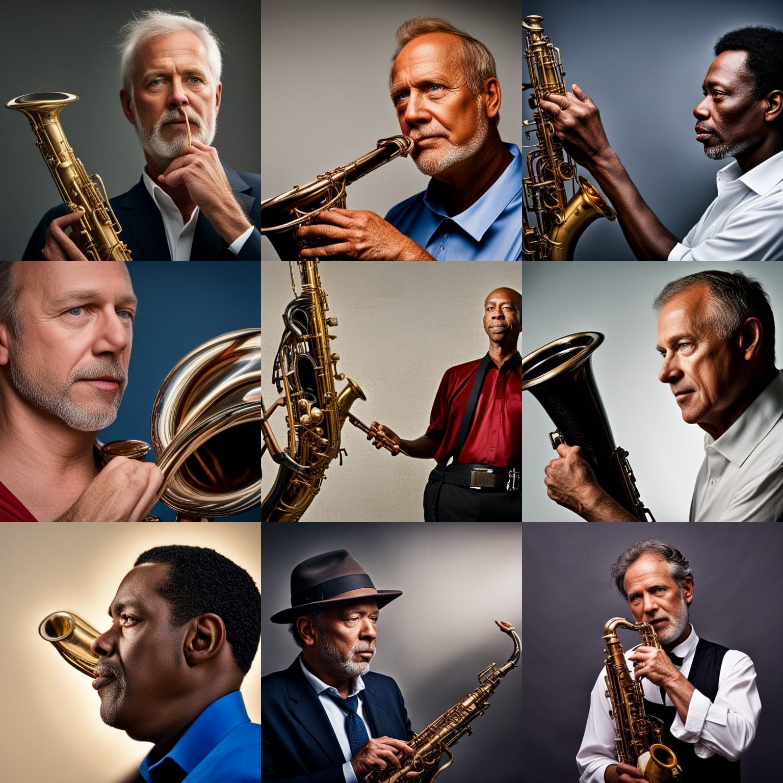 Saxophone Player Portrait with Bokeh