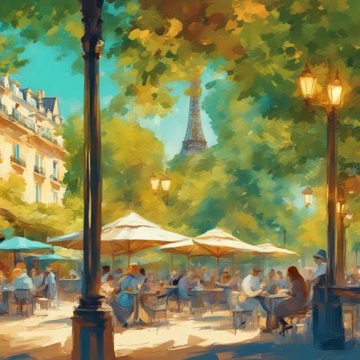 Paris Park Cafe: Impressionistic Summer Dream