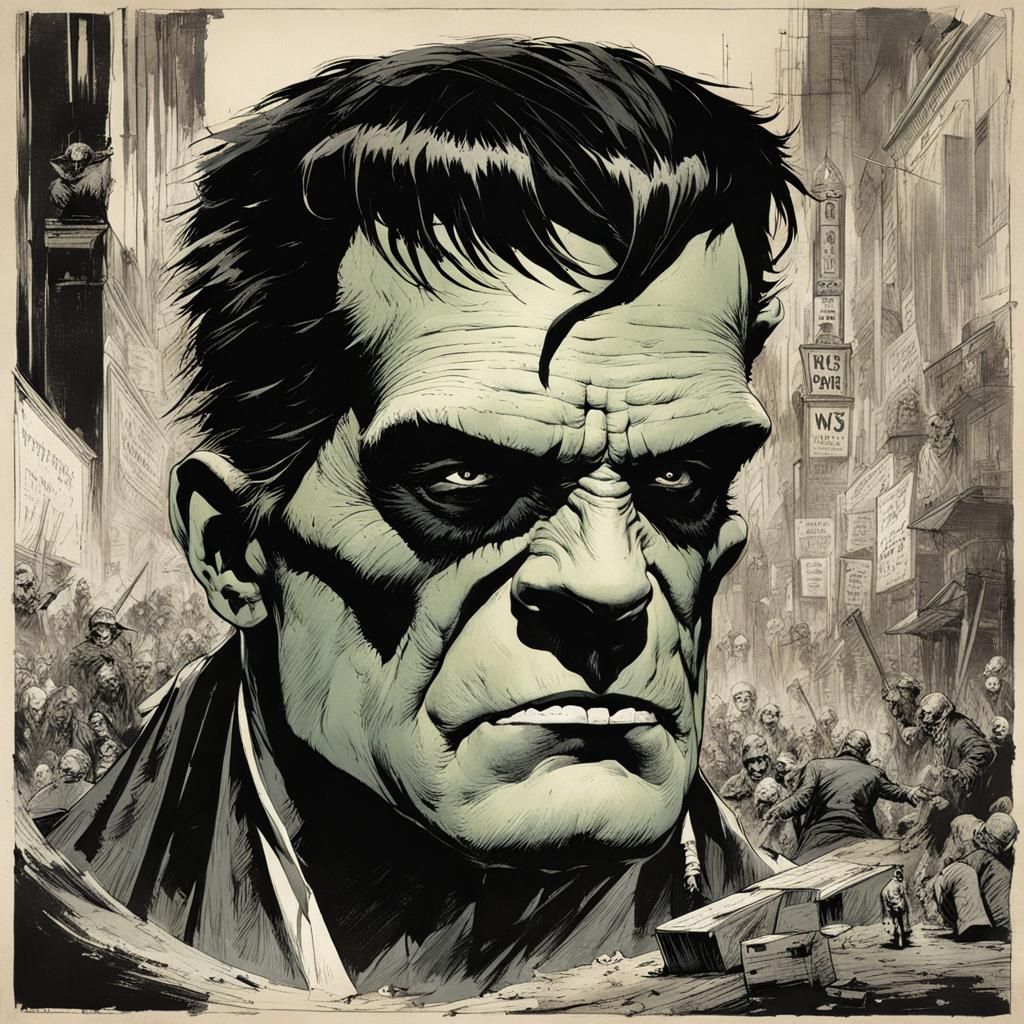 Frankenstein's Monster in Cartoon Style