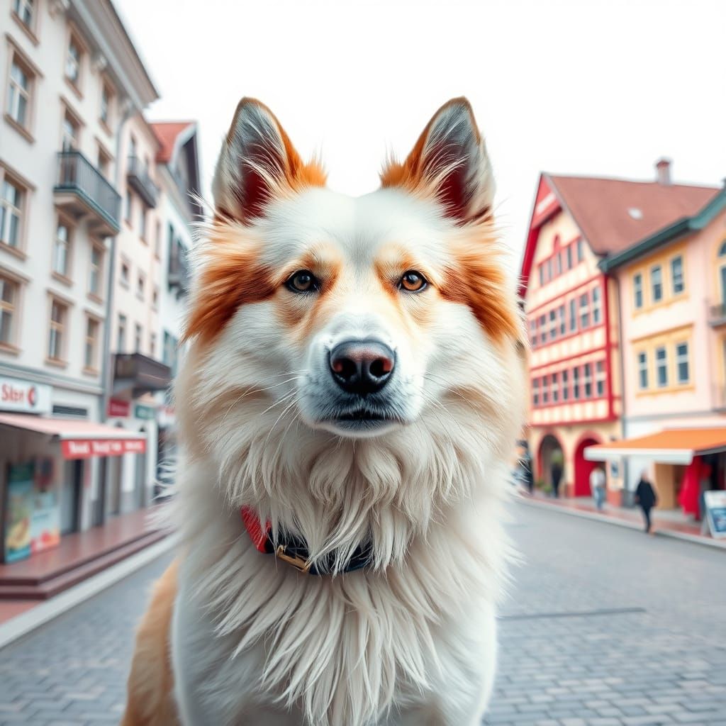 Vibrant Austrian Street Emerges from Transparent Siberian Do...