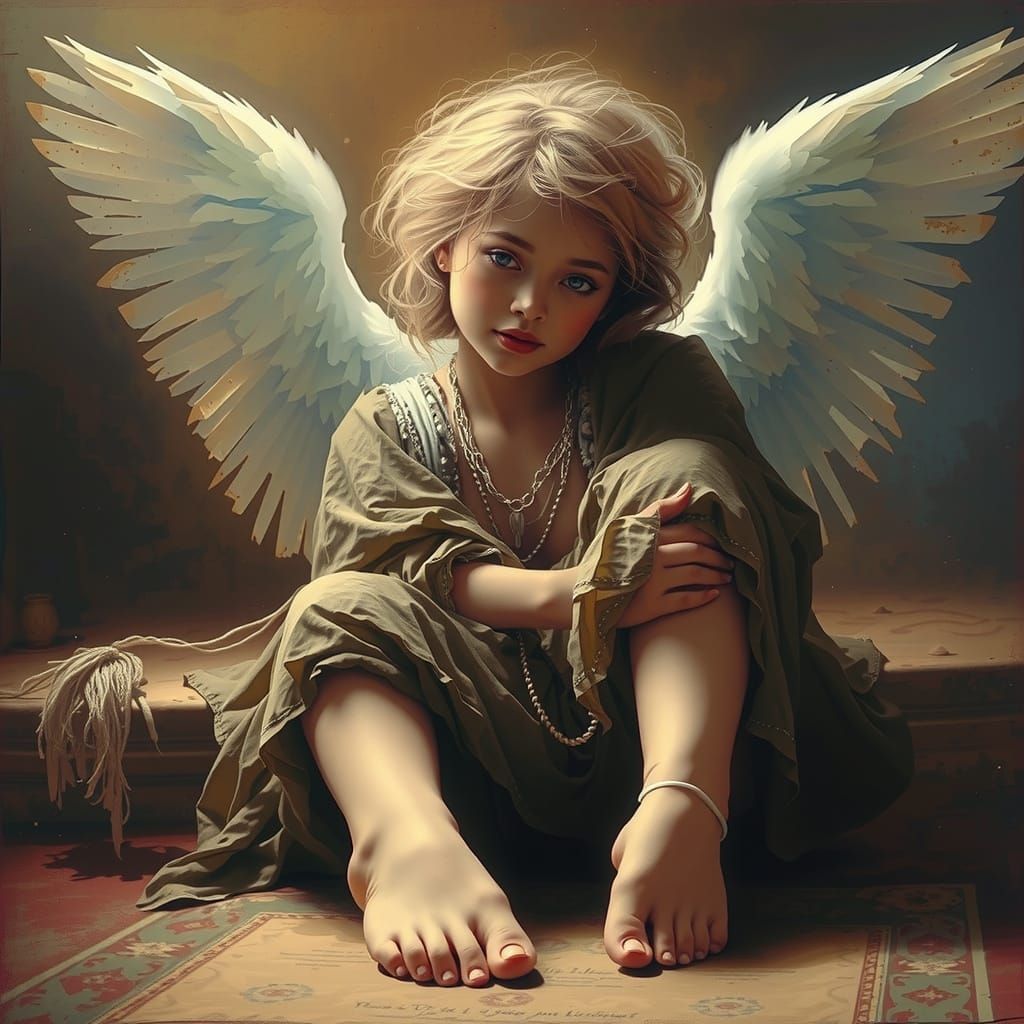 Serene Angelic Form in Ethereal Glow